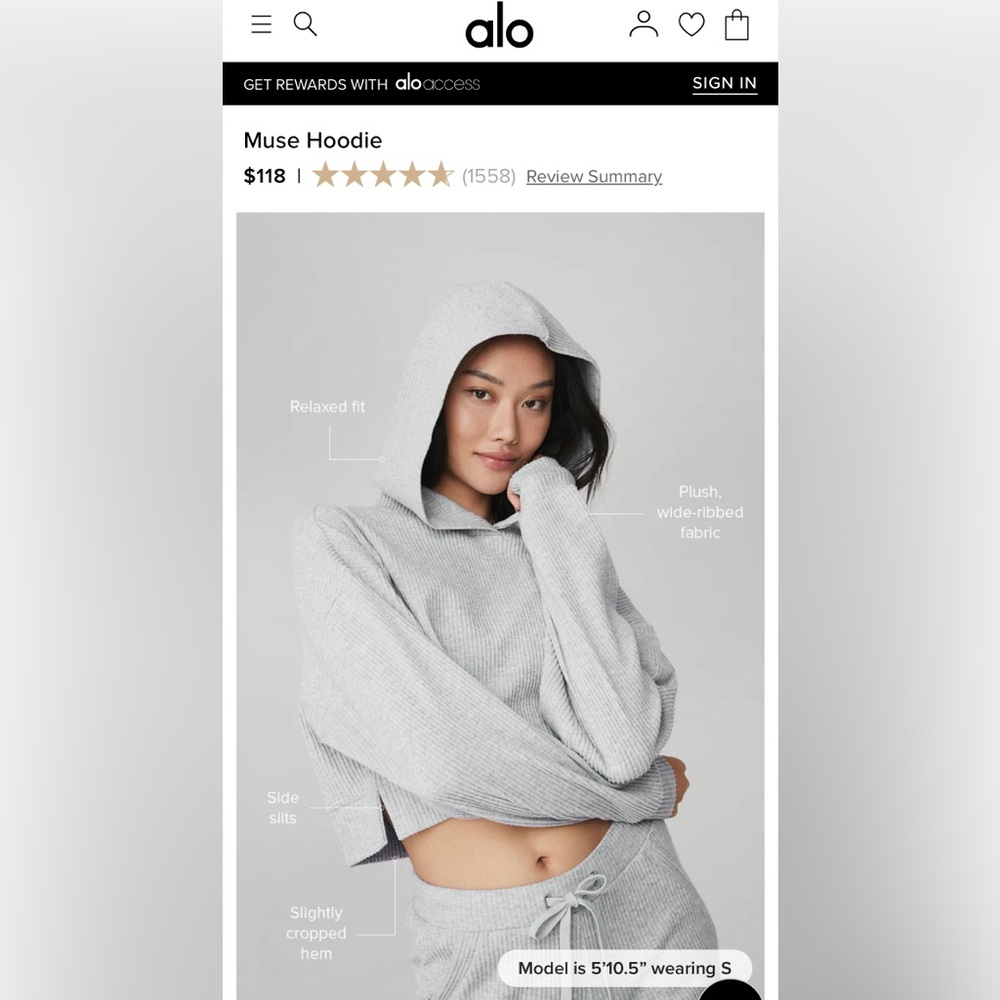 Alo Muse Hoodie ✨ size L - Picture 4 of 13